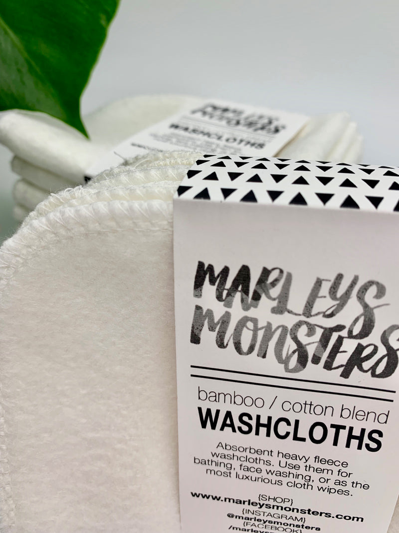 Bamboo and Organic Cotton Blend Ultra Gentle Wash Cloths
